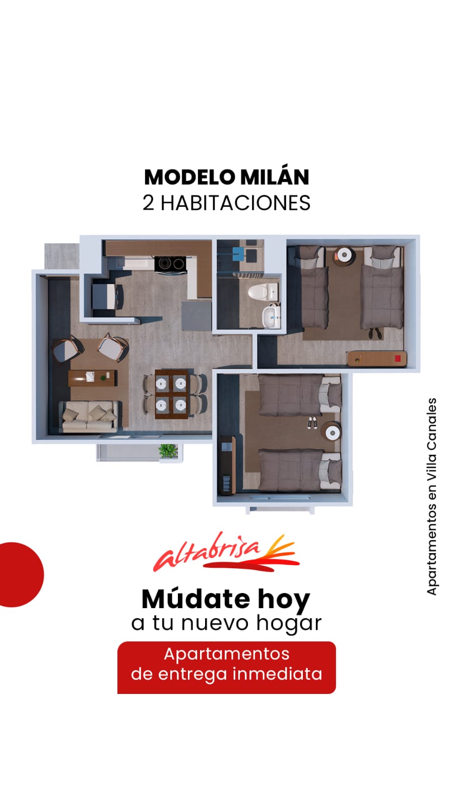 Modelo Milán - 2 habitaciones